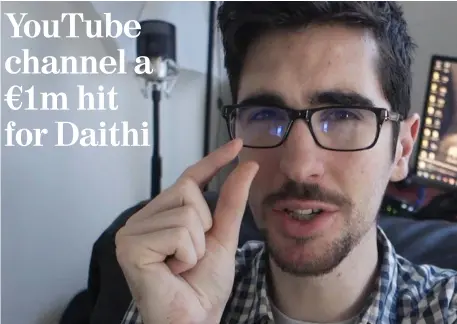  ??  ?? Daithi De Nogla, aka David Nagle, says he pays himself just €33,000 in wages, despite his channel taking more than €1m