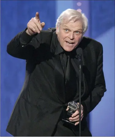  ?? ASSOCIATED PRESS FILE ?? Actor Brian Dennehy accepts the Tony award for best actor in a play for “Long Day’s Journey into Night” during the 57th Annual Tony Awards in 2003. Dennehy, the burly actor who started in films and later in his career won plaudits for his stage work in plays, died of natural causes on April 15in New Haven, Conn. He was 81.