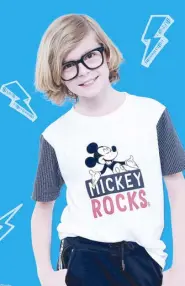  ??  ?? Pull off that geek look with this Mickey Rocks shirt .
