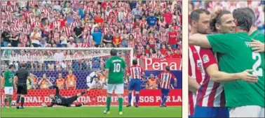  ??  ?? GOL Y DESPEDIDA. Pedraza marcó el último tanto del Calderón. Forlán tampoco lo olvidará este día.