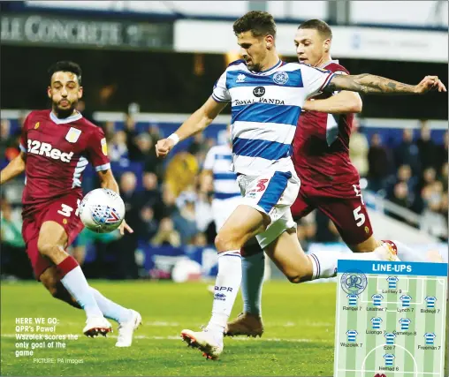  ?? PICTURE: PA Images ?? HERE WE GO: QPR’s Pawel Wszolek scores the only goal of the game