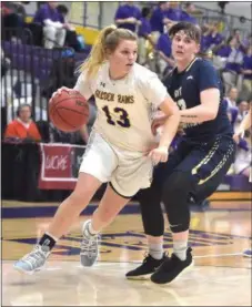  ?? PETE BANNAN — MEDIANEWS GROUP ?? West Chester University’s Gabrielle Troisi (13) goes to the basket in the first half against Pitt-Johnstown Wednesday evening.