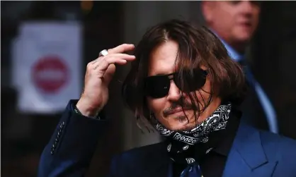  ??  ?? Johnny Depp arriving at court on Thursday. Photograph: Andy Rain/EPA