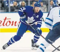  ?? RICK MADONIK TORONTO STAR ?? Toronto Maple Leafs defenceman Morgan Rielly was vague Wednesday about the “lower-body” ailment he is playing with.