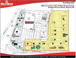  ?? COURTESY OF WESTMAR CRE ?? Murrieta’s Costco is part of a host of new shops opening at The Vineyard at Clinton Keith Road and the 215 freeway. Phase 1 includes the debut of retailers Aldi and Farmer Boys.