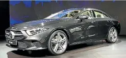  ??  ?? Third-generation Mercedes-Benz CLS keeps the four-door coupe styling ethos, but with more aggression.