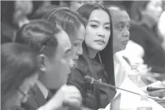  ??  ?? Assistant secretary Mocha Uson announced her resignatio­n during the Senate hearing on the budget of PCOO Wednesday.