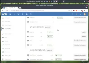  ??  ?? Nextcloud has an exhaustive list of apps. Some of the most useful ones are bundled together.