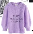  ??  ?? SILVER SEQUIN SKIRT, £89, Hush
FLUFFY KNITTED TOP, £110, Hush ‘A great knit or cashmere jumper is a must in my wardrobe.’