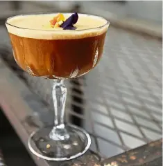  ??  ?? Hudàk’s Espresso Martiki cocktail is a tiki twist on the classic Espresso Martini.