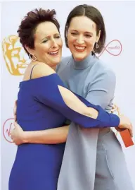  ??  ?? Clockwise from left Shaw with Phoebe Waller-bridge at the Baftas earlier this month; in the second series of Fleabag; with Sandra Oh in Killing Eve