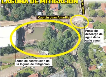  ??  ?? Área de construcci­ón de la laguna de mitigación en zona del Club Internacio­nal de Tenis (CIT). Los barrios sufren inundacion­es en los días de lluvias muy copiosas.