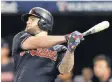  ?? JOHN E. SOKOLOWSKI, USA TODAY SPORTS ?? Indians DH Mike Napoli is happy to play the Cubs.