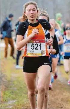  ?? Foto: Reinhard Köchl ?? Ziel vor Augen: Lisa Basener lief bei der bayerische­n Crosslaufm­eisterscha­ft auf den zweiten Platz.