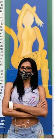  ?? FOTOS: ALIANZA FRANCESA ?? Natalia Porras es la artista que embellece el lugar y deja su mensaje.
