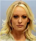  ?? AP ?? This photo provided by the Franklin County Sheriff’s Office shows porn actress Stormy Daniels, who was arrested at a Columbus, Ohio, strip club and is accused of letting patrons touch her in violation of a state law.