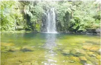  ?? ?? The Wednesday Falls are downstream of the Pudding Basin Falls, and have a magnificen­t pool.