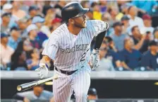  ?? Denver Post file ?? The Rockies have three legitimate home run threats: shortstop Trevor Story, above, with 27 longballs, third baseman Nolan Arenado (27) and outfielder Charlie Blackmon (24).