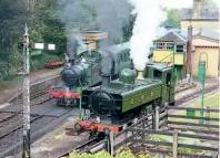  ?? DON BENN ?? GWR 2-6-2T No. 5526 and 0-6-0PT No. 4612 together at Alresford just after 9am on May 1.