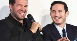  ?? GETTY IMAGES ?? Bridge building: Ballack (left) and Lampard, at Chelsea’s annual lunch last week, may land jobs at the club