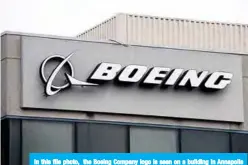  ??  ?? In this file photo, the Boeing Company logo is seen on a building in Annapolis Junction, Maryland. —AFP