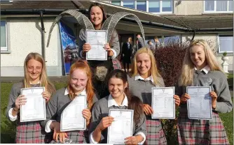  ??  ?? ABOVE: Intermedia­te School Killorglin Junior Cert results Back row: Ava O’Halloran; Front: Holly Kennelly, Caitlin McMahon, Ella O’Grady, Maeve Bellew and Isabel Stephens.