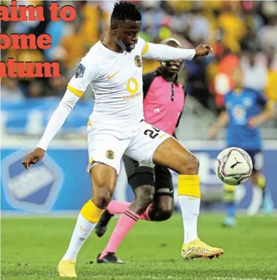  ?? /EJ LANGNER/GALLO IMAGES ?? Phathutshe­dzo Nange hopes Chiefs can pull off a win against TS Galaxy to build on their recent vitory against Royal AM.