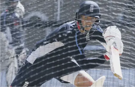  ??  ?? Joe Root hits out in the nets ahead of the start of the second Test in Adelaide in the early hours of tomorrow.