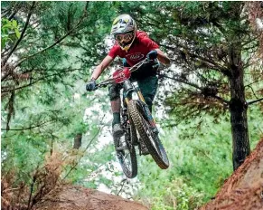  ??  ?? Tayne Birss finished fourth in the Mens U21 category at this year’s Mammoth Enduro mountain bike event held in Nelson.