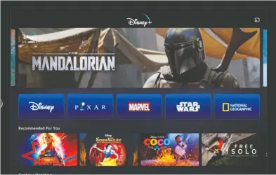  ?? DISNEY VIA THE ASSOCIATED PRESS ?? Disney has a huge library of content, including the Marvel superhero movies and the Star Wars franchise.