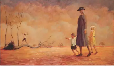  ??  ?? Fig 4: Grandma’s Sunday Walk by Sir Russell Drysdale (1972). AU$2,976,000 (£1.8 million)