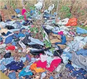  ?? ?? Eyesore Fly-tippers leave a mess in Larkhall