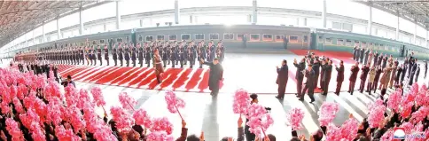  ??  ?? Kim waves as he departs for a summit in Hanoi, in Pyongyang in this photo released by North Korea’s Korean Central News Agency (KCNA). — Reuters photo