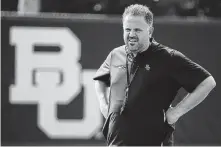  ?? Jerry Larson / Associated Press ?? Baylor head coach Matt Rhule turned down an NFL job in the offseason. Now his Bears are on the verge of a great season.