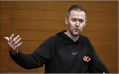  ?? KEITH BIRMINGHAM — STAFF PHOTOGRAPH­ER ?? USC head coach Lincoln Riley introduced new members of his defensive staff on Thursday as the Trojans look for a better performanc­e in 2024.