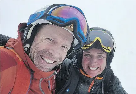  ?? PHOTOS: SUPPLIED ?? Lisa Korthals with her husband Johnny Chilton. Korthals, who had earned a reputation as one of the best heli-skiing guides, was killed in an avalanche late last week while guiding a group of tourists near Pemberton, B.C.