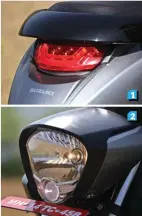  ?? ?? 1. LED tail lamp looks good but is slightly hidden due to the chunky grab rail.2. Headlamp is a convention­al halogen unit but is styled just as the bigger M1800 Intruder