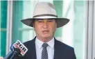  ??  ?? DEFIANT: Deputy PM Barnaby Joyce at a press conference at Parliament.