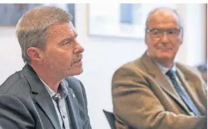  ?? FOTO: TANJA PICKARTZ ?? Nach drei Jahren steht die IMD-Geschäftsf­ührung mit Thomas Krützberg (l.) und Winand Schneider in der Kritik.