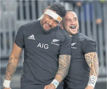  ?? AFP ?? Vaea Fifita, left, is set to make his first start for the All Blacks tomorrow.