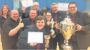  ??  ?? Llwydcoed players celebratin­g May’s success