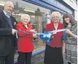  ?? ?? Edna at the reopening of the refurbishe­d hospice shop in Hunmanby in 2014.