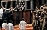  ??  ?? Sri Lanka Parliament: A free-for-all affair after Parliament was reconvened following the prorogatio­n and the controvers­ial appointmen­t of a new PM