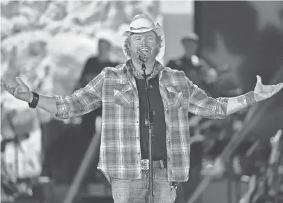  ?? ?? Toby Keith performs at “ACM Presents an All-Star Salute to the Troops” in Las Vegas on April 7, 2024. Keith is one of several country stars who will be honored by the Academy of Country Music during a television special later this year. CHRIS PIZZELLO, CHRIS PIZZELLO/INVISION/AP