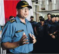  ?? SGT MATTHEW MCGREGOR / CANADIAN FORCES COMBAT CAMERA ?? A source says the info RCMP allege Vice-Admiral Mark Norman leaked was already known by multiple insiders.