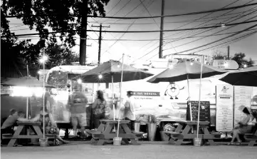  ??  ?? Gourdough’s Airstream trailer sits along South First Street in Austin. — WP-Bloomberg photos