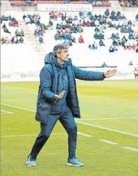  ?? FOTO: AUPAALBA.ES ?? Imanol Alguacil durante el partido del Sanse en Albacete