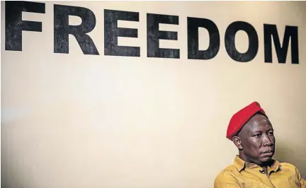 ?? /GIANLUIGI GUERCIA/ AFP ?? The writer argues that even as the EFF leader Julius Malema claims to wage a political struggle for blacks, he is motivated by the desire to acquire wealth in their name.