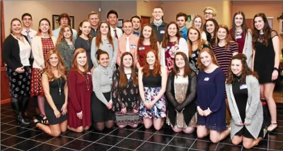  ?? JESI YOST — DIGITAL FIRST MEDIA ?? Boyertown Area High School National Honor Society seniors with Jami Renfro, advisor, at Senior-Senior Prom held at The Center at Spring Street.