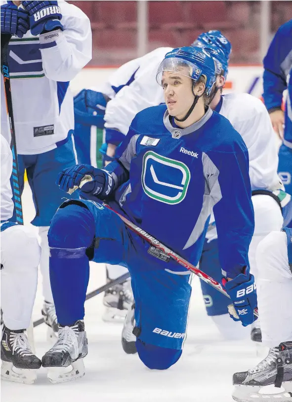  ?? RICHARD LAM/PNG FILES ?? Defenceman Nikita Tryamkin has exercised an out-clause in his contract to keep the Canucks from sending him to the AHL to develop. With a number of other defencemen returning from injuries, the team is carrying more rearguards than it can dress.